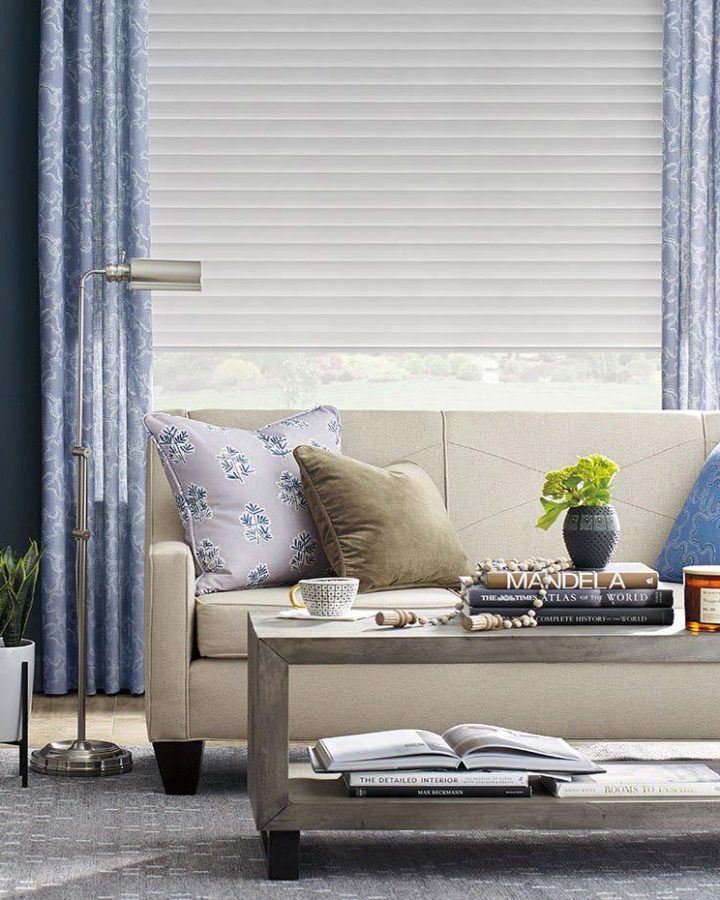 Sonnette™ dotted leaf solar honeycomb blinds