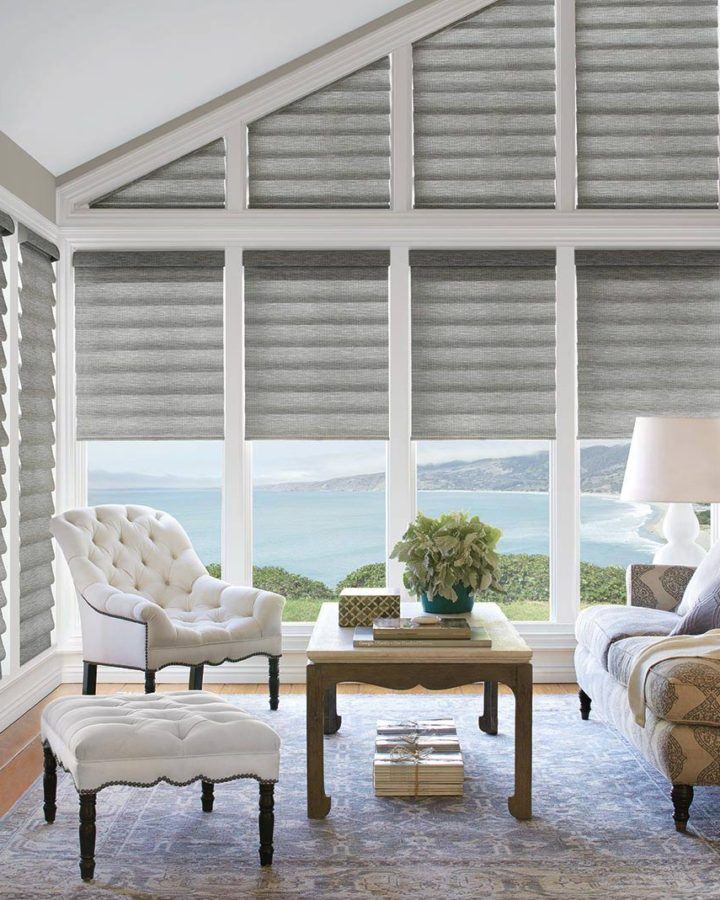 Hunter Douglas vignette blinds in a living room