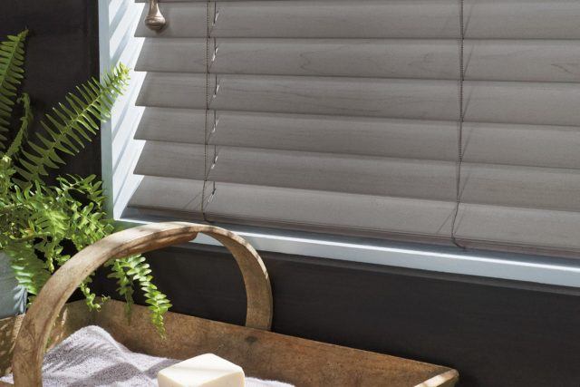 close up photo of Hunter Douglas horizontal blinds