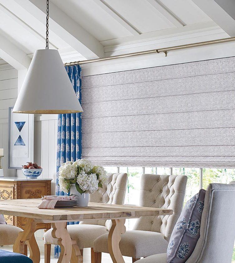 Hunter Douglas Roman Shades in Ajax Sunshade Blinds & Drapery