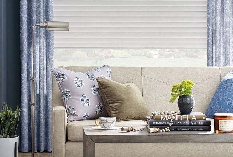 Sonnette™ dotted leaf solar honeycomb blinds