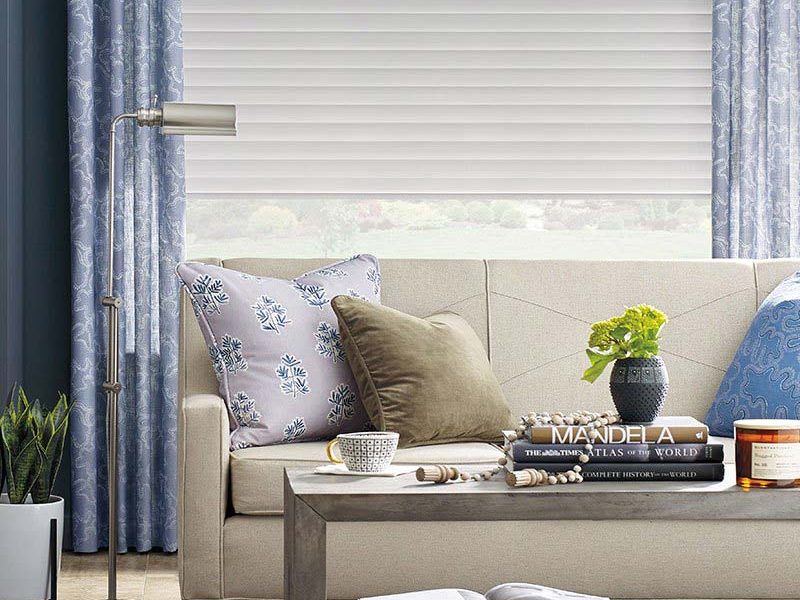 Sonnette™ dotted leaf solar honeycomb blinds