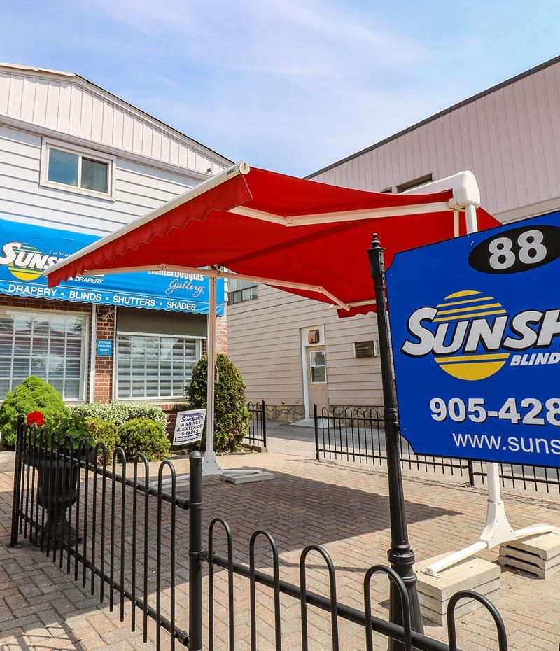 Sunshade Blinds & Drapery store front in Ajax, Ontario