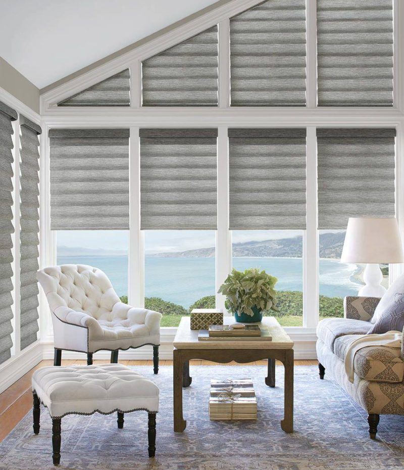 Hunter Douglas vignette blinds in a living room