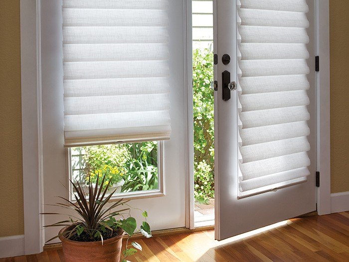 Modern Roman Shades Fabric: Linen Weave Color: Birch Bark
